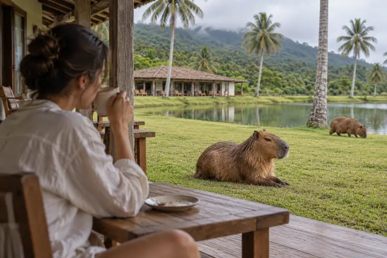 capy.life Phangan concept image: coffee on a terrace